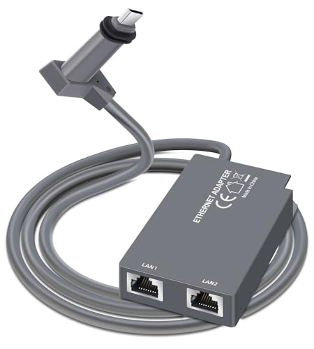 Ethernet Adapter for Starlink Standard Actuated Gen 2, 2 Ports Starlink GEN 2/V2 RJ45 Dish Female to Router Male Adapter for Starlink Dish Satellite