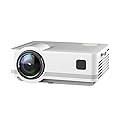 Android Projector Small Projector Native 1080P Auto Keystone Electric Focus Function Simple Operation Projector for Camping, Bedroom, Backyard, Office