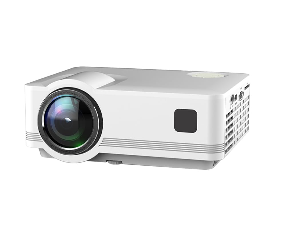 Android Projector Small Projector Native 1080P Auto Keystone Electric Focus Function Simple Operation Projector for Camping, Bedroom, Backyard, Office