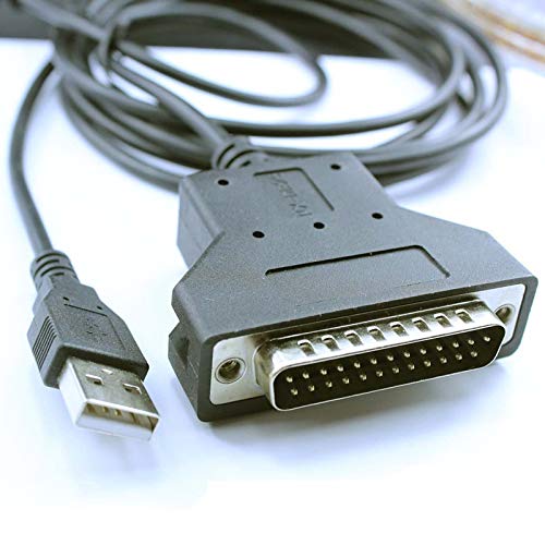 Washinglee USB Programming Cable for Fanuc CNC DNC, USB to DB25 Male Console Cable for Fanuc, Built in FTDI Chip (6FT/1.8M)