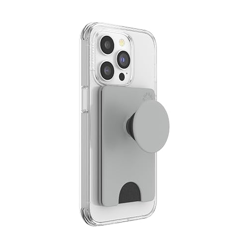 PopSockets Adhesive Phone Wallet and Card Holder with Grip - Tech Grey