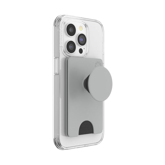 PopSockets Adhesive Phone Wallet and Card Holder with Grip - Tech Grey