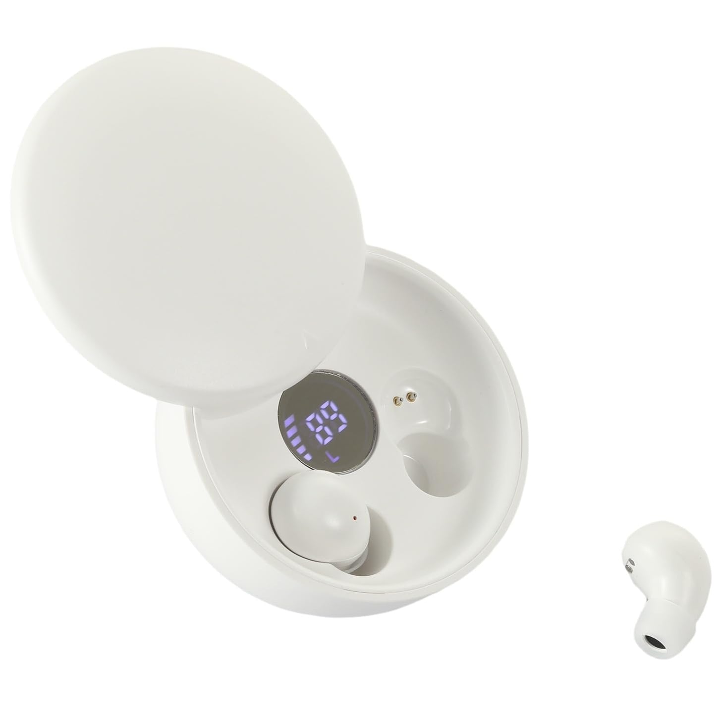 Honcas Mini Invisible Bluetooth Earbuds, Wireless for Small Ears (White)