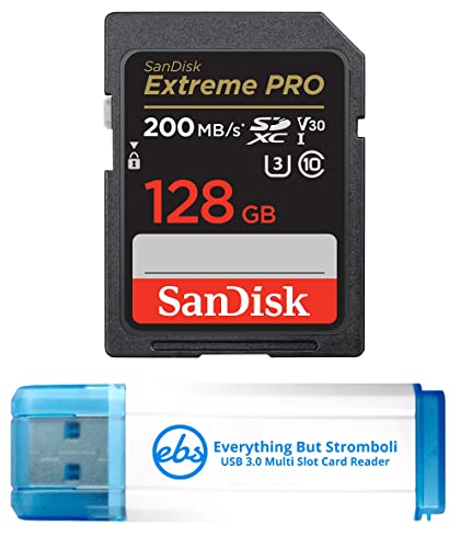 SanDisk 128GB SDXC Extreme Pro Memory Card Bundle Works with Sony Alpha a6000 Mirrorless Camera (ILCE-6000) (SDSDXXD-128G-GN4IN) Bundle with 1