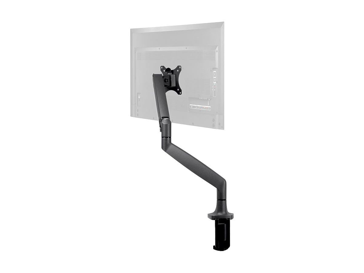 Monoprice Single Monitor Adjustable Gas Spring Desk Mount - Black, Supports Up to 34 inch Monitors, 19.8 LBS Display Weight, Smooth Full-Motion Black