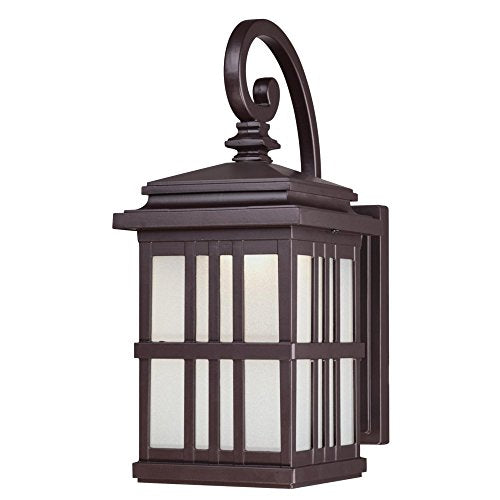 Westinghouse 6400200 Traditional One-Light LED Outdoor Wall Light Sconce Oil Rubbed Bronze Finish, Frosted Glass