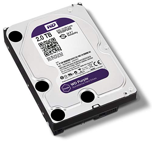 WD Purple 2TB Surveillance Hard Disk Drive - 5400 RPM Class SATA 6 Gb/s 64MB Cache 3.5 Inch - WD20PURX [Old Version] (Renewed)