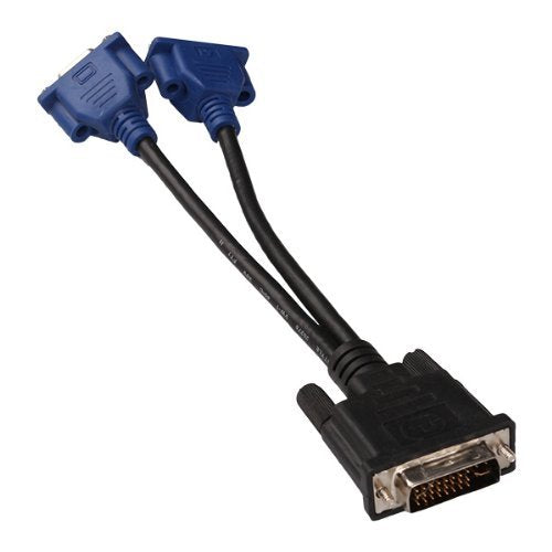 Toptekits DVI to 2X VGA Y Splitter Cable, Black, Supports Multiple Audio Formats, Connects 1 DVI Device to 2 Monitors/Projects Y Split Cord,VGA