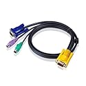 ATEN PS2 KVM Cable - SPHD15 to VGA and PS2 2L5201P, 3 Feet