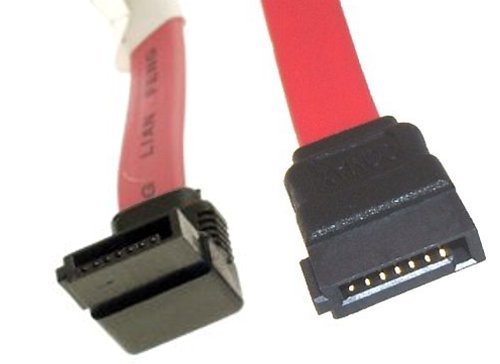 SataGear 30in Red SATA Device Cable Straight to Left Angle