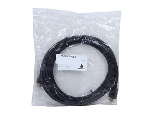 Nippon Labs HDMI-FF-10BK Firsfold 10-Feet High Speed HDMI Cable 28AWG with Ethernet Male/Male Gold Connectors, Black