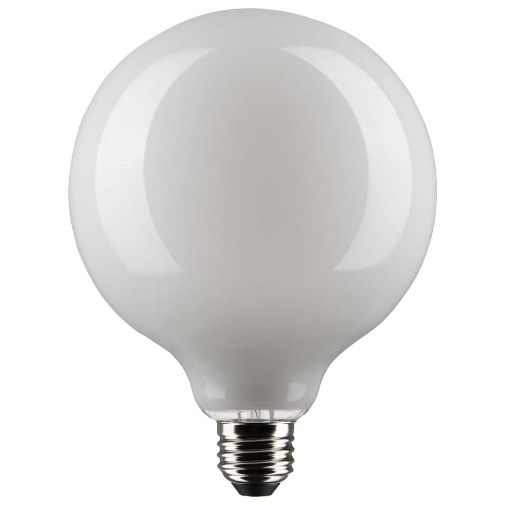 Satco S21255 6 Watt LED Light Bulbs G40 Globe White E26 Medium Base 2700K Warm White Dimmable 120V - (6 Pack)