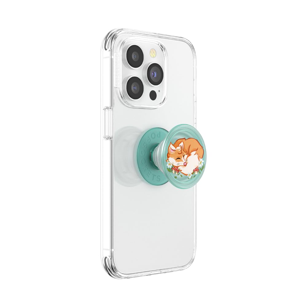 PopSockets Adhesive Phone Grip, Holder, Phone Stand, Plant-Based - Sleepy Fox