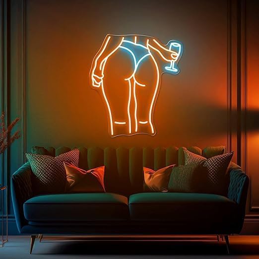 Lady Back Neon Sign, Pink LED Sign, Neon Lights for Bedroom with Woman Pattern, Neon Signs for Wall Decor, LED Light up Sign for Man Cave, Bar, Party