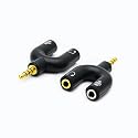 ZJKJHJY 2 Pack Headset Splitter Adapter, U Shape 3.5mm 4 Pole Male to 2 x 3 Pole Female Headphone Y Splitter