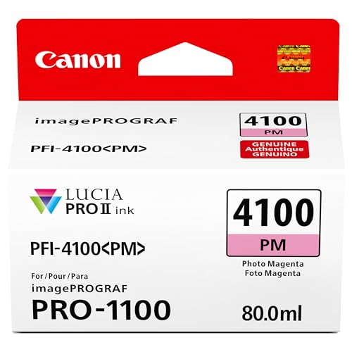 Canon PFI-4100 Genuine Photo Magenta Ink Tank, Compatible with imagePROGRAF PRO-1100 Printers