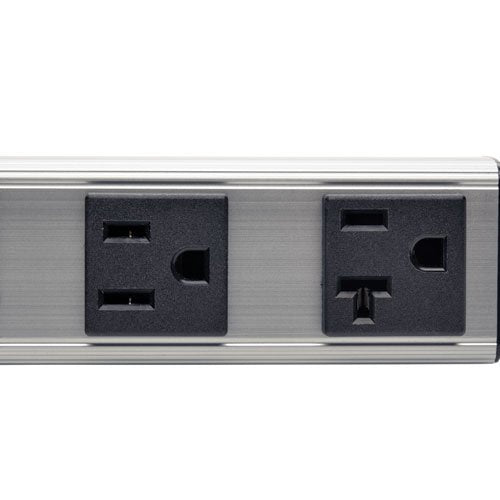 Tripp Lite 4-Outlet Bench & Cabinet Power Strip, 12 in Length, Two NEMA 5-15R and Two NEMA 5-20R, 15ft Cord with 5-20P Plug, (PS120420)