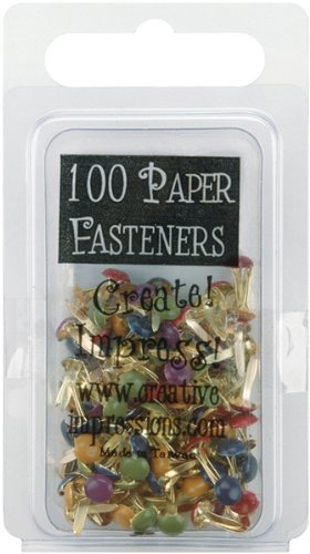 Creative Impressions 623896 623896 Matte Heritage-Round Mini Painted Metal Paper Fasteners - 100-Package