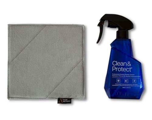 Austere V Series Clean & Protect Screen Cleaner Spray & Wipe Kit, 230mL + Dual-Sided Polish Cloth, Compatible with LED, LCD, OLED, Monitors, Laptop