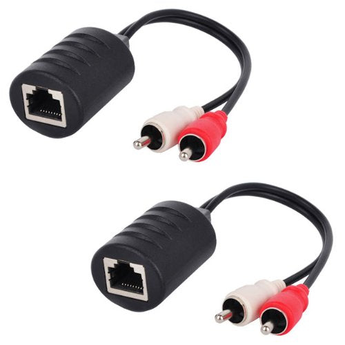 HdtvHookup Stereo RCA to Stereo RCA Jacks Audio Extender Over Cat 5e Cable. Plug and Play
