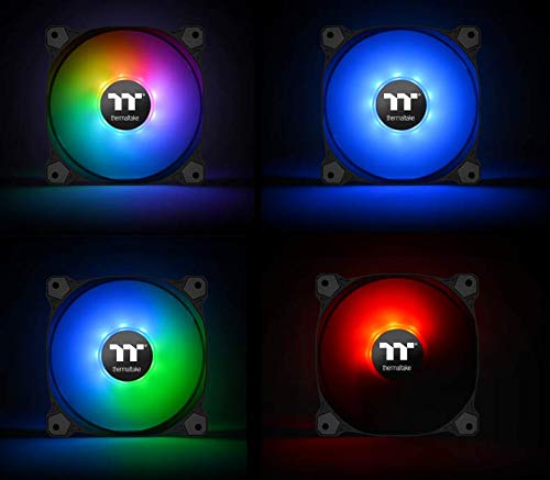 Thermaltake Pure 14 ARGB 5V Motherboard Sync/Analog Controller 16.8 Million Colors 9 Addressable LEDs 140mm Hydraulic Bearing Case/Radiator Fan, 3
