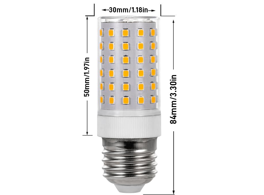 E26 LED Light Bulbs 10W (100W Halogen Equivalent) E26/E27 Medium Socket Base Warm White 3000K LED Corn Light for Ceiling Fan Chandelier Pendant
