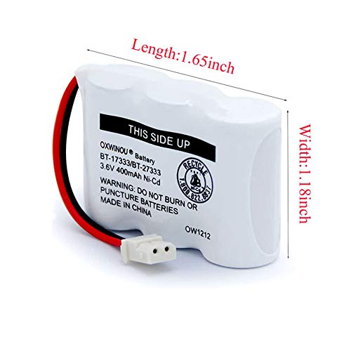 OXWINOU BT-17333 BT-27333 Handset Telephone Rechargeable Battery 2/3AA 3.6V NI-CD Cordless Phone Battery Compatible with BT17333 BT27333 BT-17233