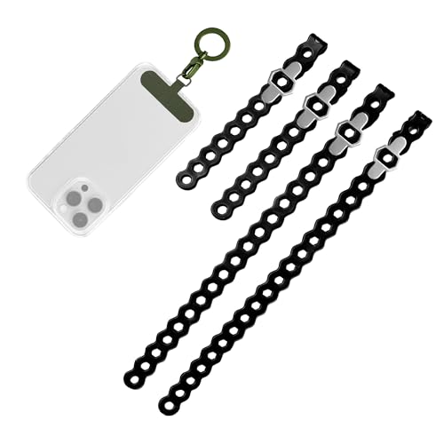 EDC Modular Strap System 5 Pack, Adjustable Silicone Gear Ties for Phone, Backpack, Bottle, Durable Stretch Crossbody Strap, Hands-Free EDC Carry