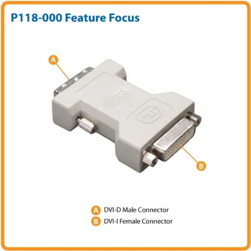 Tripp Lite DVI-I to DVI-D Dual Link Video Cable Adapter (F/M) (P118-000)