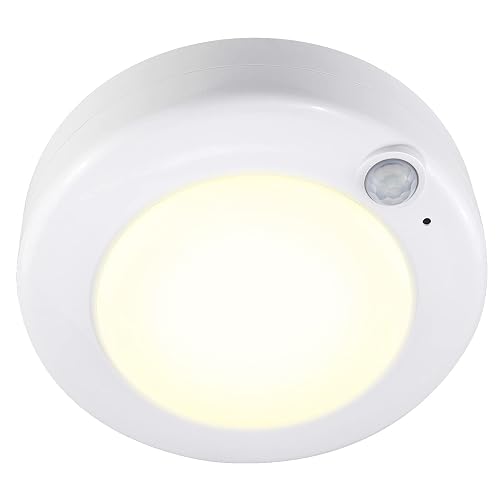 HONGUT Motion Sensor Light Battery Powered Ceiling Light Indoor Overhead Light Wireless Motion Sensor LED Lighting for Bathroom Shower Closet Cabinet