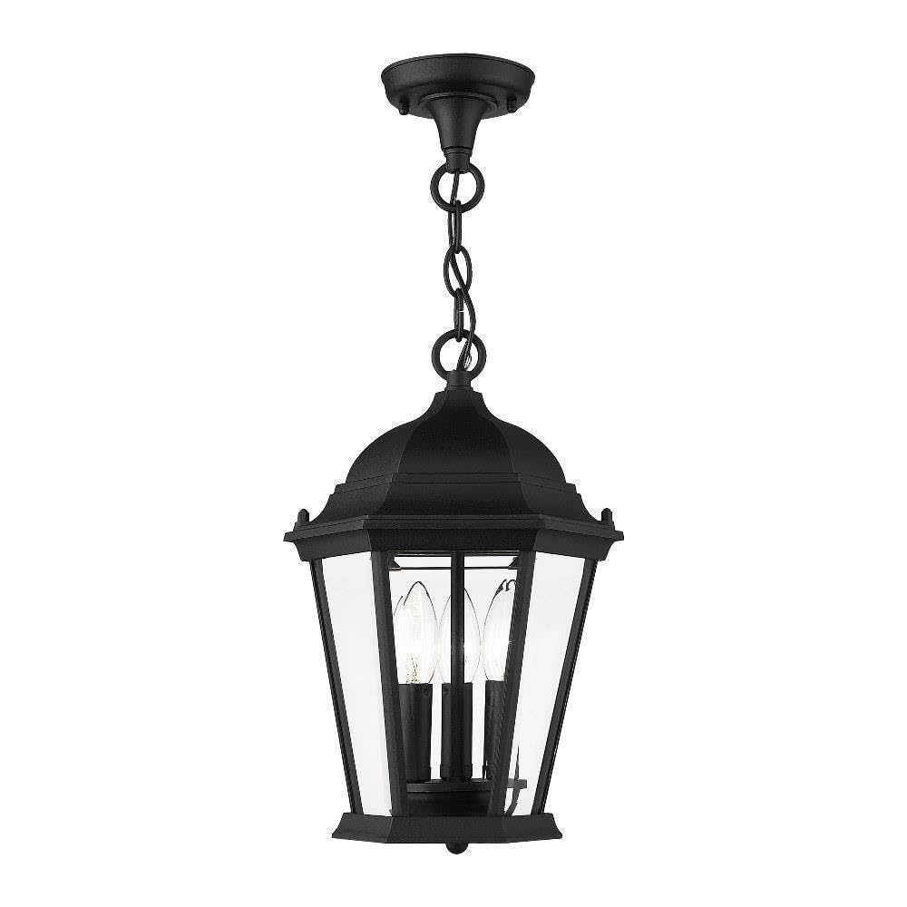 Livex Lighting 7564-14 Hamilton 3 Light Outdoor Chain Hang, Black,Black Lighting, 0.1 x 0.1 x 14