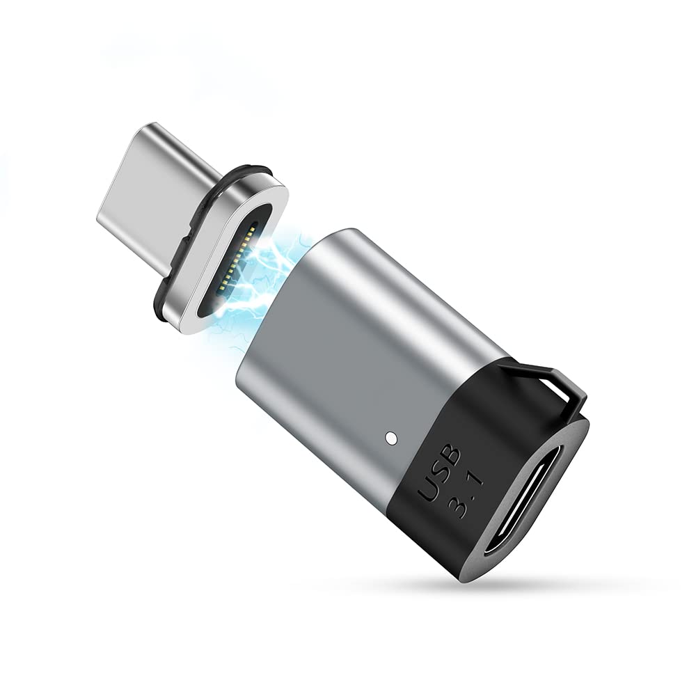 SHEEAST Magnetic USB C Adapter Connector Straight 24 Pin Mini Magnetic USB C Adapter 100W PD Fast Charge 20Gbs Data Transfer USB3.1