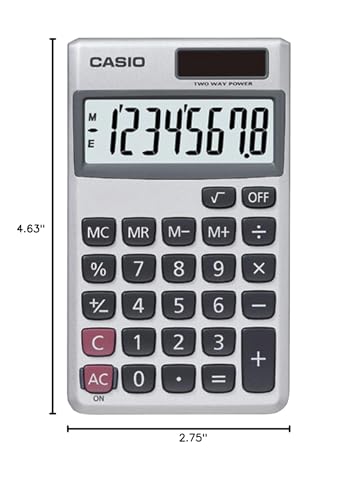 Casio SL-300SV Standard Function Desktop Calculator | General Purpose | Large 8-Digit Display | Pocket Size | Basic Math Functions| Ideal for Home