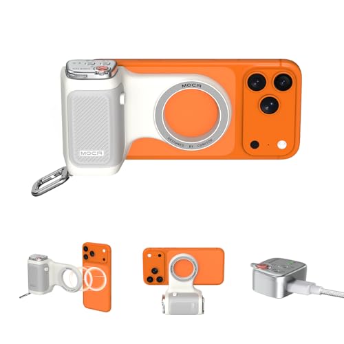 COMITOK MOCA - iPhone Camera Grip - for Native Camera Control with Removable Remote & Built-in Keychain, Magnetic Phone Camera Grip No Need App