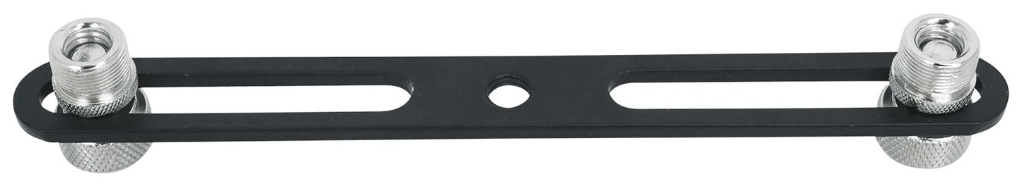 Rockville ACC-DM Dual Mic Stand Adapter Bar, 5/8" and 3/8" Threading, Steel Construction, Adjustable Positioning, Compact Design, for Stereo Recording