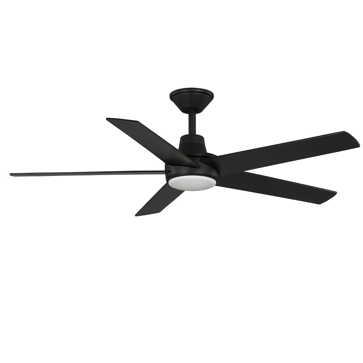 Kathy Ireland Home Lunar 52" Indoor Ceiling Fan with Light, Matte Black Modern Ceiling Fan, DC Motor, 6-Speed Remote Control, Dual Mount Flush or