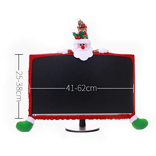 PartyYeah Christmas Computer Monitor Cover, Elastic Xmas Decorations Reindeer Computer Monitor Border Cover, Elastic Laptop Computer Cover for Xmas