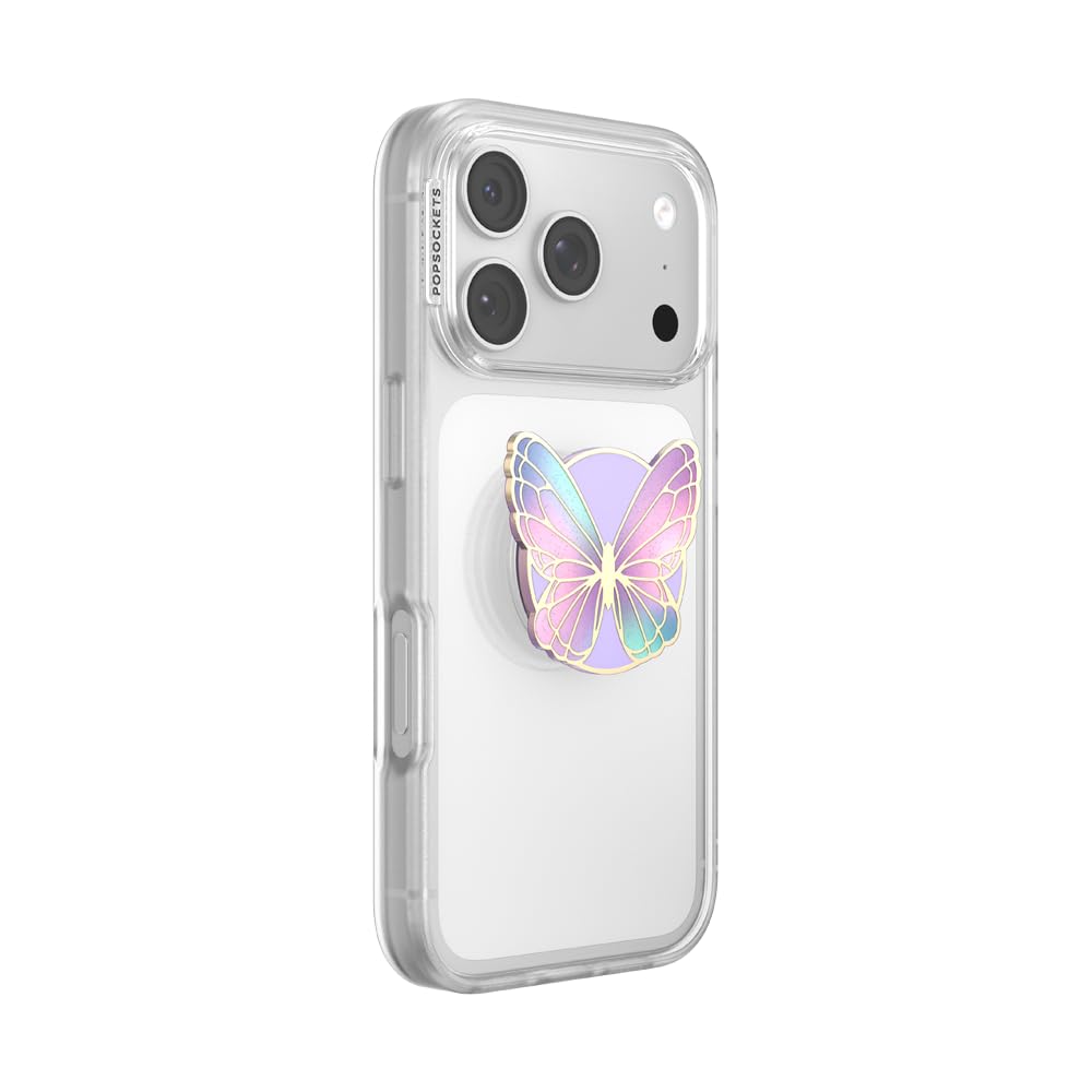 PopSockets PopTop, Adhesive Phone Grip with Swappable Top, Butterfly - Butterfly Prisim
