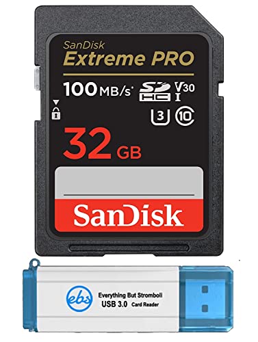SanDisk 32GB Extreme Pro SDHC UHS-I Card Works with Fujifilm Mirrorless Camera X-H2 & X-H2S (SDSDXXO-032G-GN4IN) Class 10 U3 Bundle with (1)