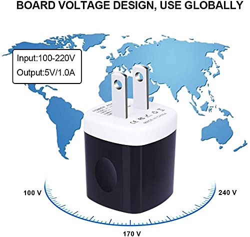 USB Charger Block 10 Pack, UorMe 1A 5V Single Port Power Adapter Charging Phone Cube Box Brick Plug Pack Compatible with iPhone 14 13 12 SE 11 X 8