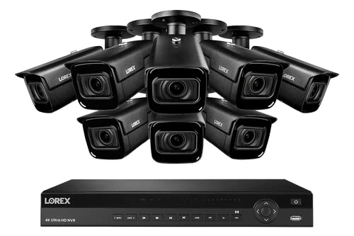Lorex Nocturnal 3 4K (16 Camera Capable) 4TB NVR System with Smart IP Bullet Security Cameras with 30FPS Recording and Motorized Varifocal Lens - (8