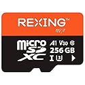 RexingUSA 256GB microSDXC UHS-3 4K Full HD Video High Speed Transfer Monitoring SD Card with Adapter for Dash Cams, Surveillance System, Security