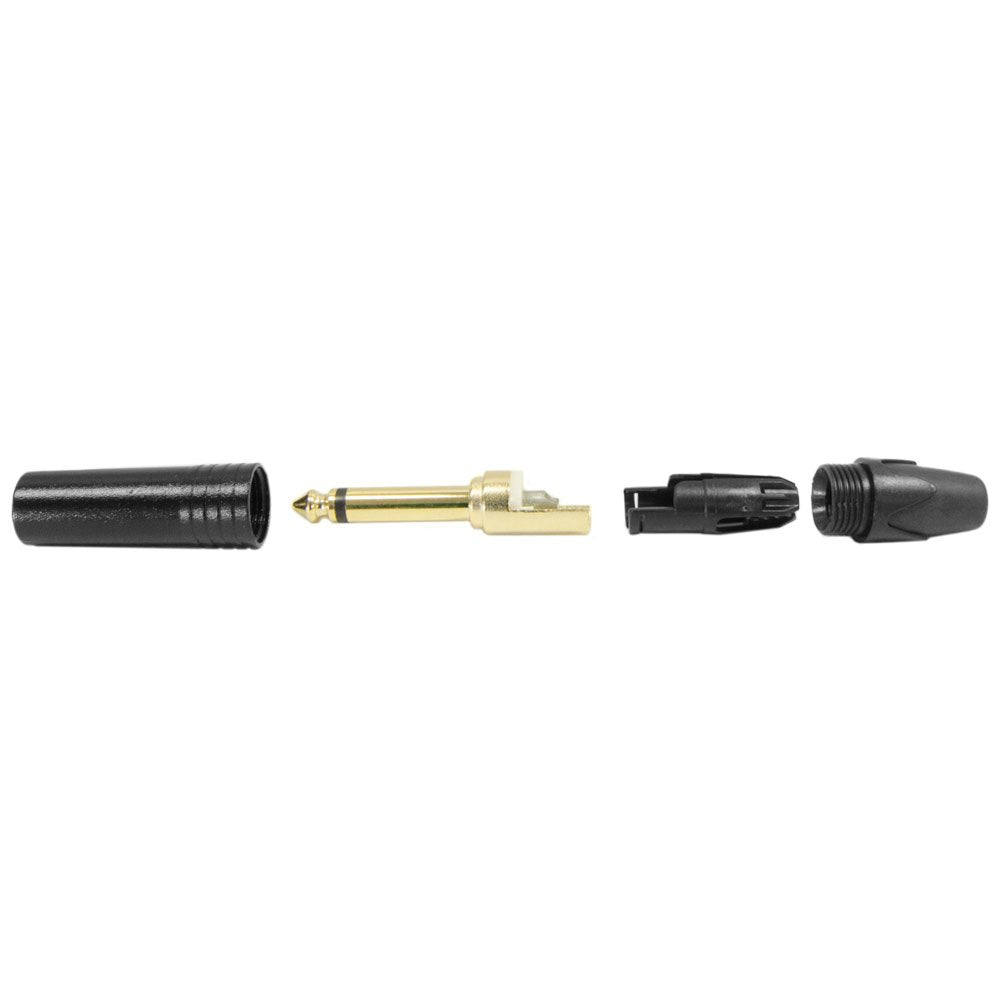 Seismic Audio SAPT242 2-Pole 1/4-Inch Male TS Phone Plug Cable Connector - Black with Gold Contacts