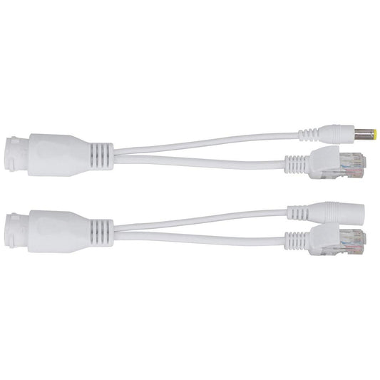 12V PoE Compatibility Adapter, Power Over Ethernet Passive POE Adapter Cable Splitter for Surveillance Camera(White)
