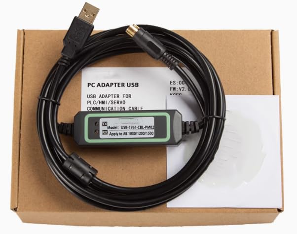 asjsiming USB-1761-CBL-PM02 for 1000/1200/1500 Series PLC Programming Cable Download Cable Gold-Plated High-Speed and Stable FT232RL Chip 3 Meter