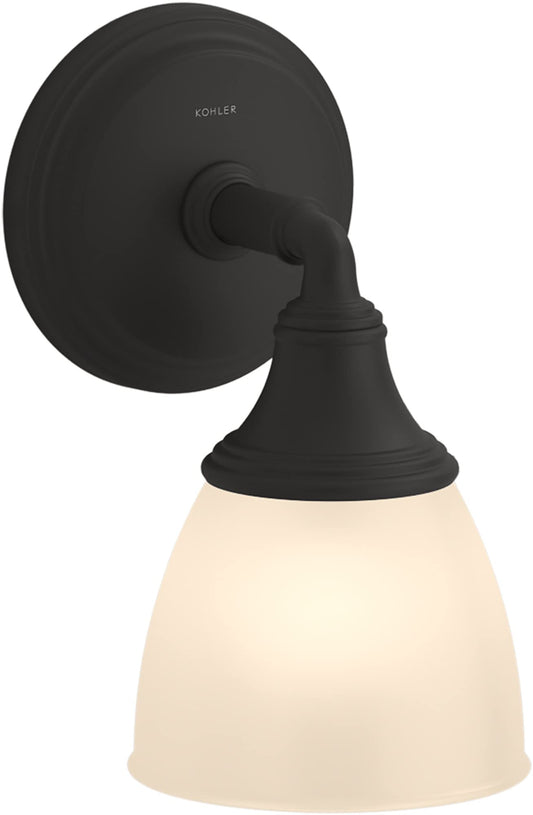 Kohler Devonshire Bathroom Vanity Light Fixture, Wall Sconce Lighting, Position Facing Up or Down, UL Listed, 1 Light, Matte Black