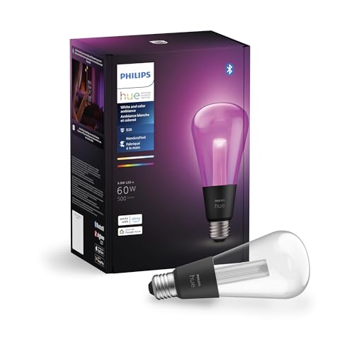 Philips Hue Lightguide ST23 Edison Smart LED Bulb - Handblown Glass - Color Changing Light - Compatible with Amazon Alexa, Apple Homekit and Google