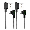 mcdodo USB 90 Degree Right Angle Elbow Design Game LEDCable Nylon Braided Sync ChargeDouble Size USB Data 6FT/1.8M Cable Compatible with iPhone…