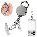 DINALLE Retractable Cell Phone Lanyard, Heavy Duty Metal Anti-Theft Phone Tether with Belt Clip Carabiner, Metal Universal Anchor, 28" Retractable