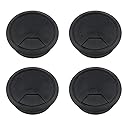 Lovelysp 2-3/8 inch Table Wire Cable Ring Hole Cover for Office PC Desk Cable Cord Organizer Plastic Cover (Open Hole 60mm Wire Box Black)-4PCS